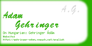 adam gehringer business card